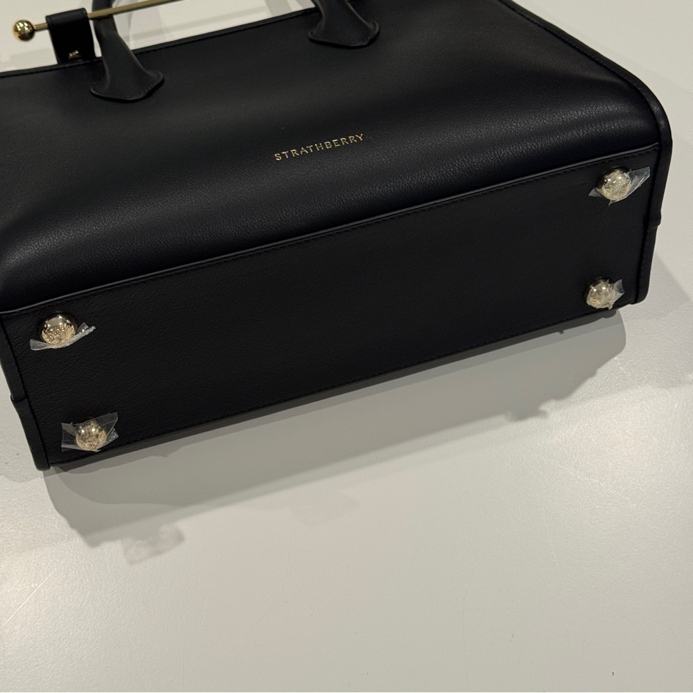 Strathberry Midi Tote - Black, Gold Hardware, 100% Leather - Picture 9 of 16